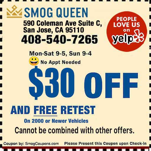Smog Queen Star Station smog check coupon